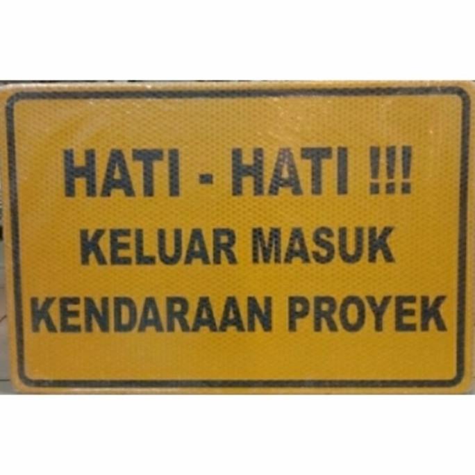 

Rambu Hati-Hati Kurangi Kecepatan Ada Pekerjaan Proyek, Ukuran60x80cm