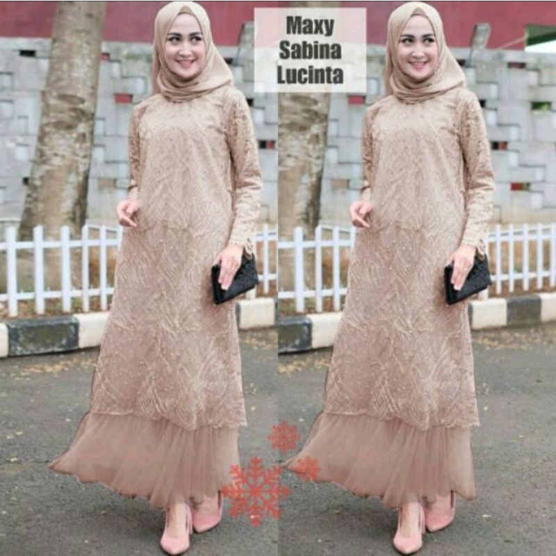 Gamis Sabina Maxy dress / Dress Elegant Maxy / Dress Murah dan Kekinian 2021