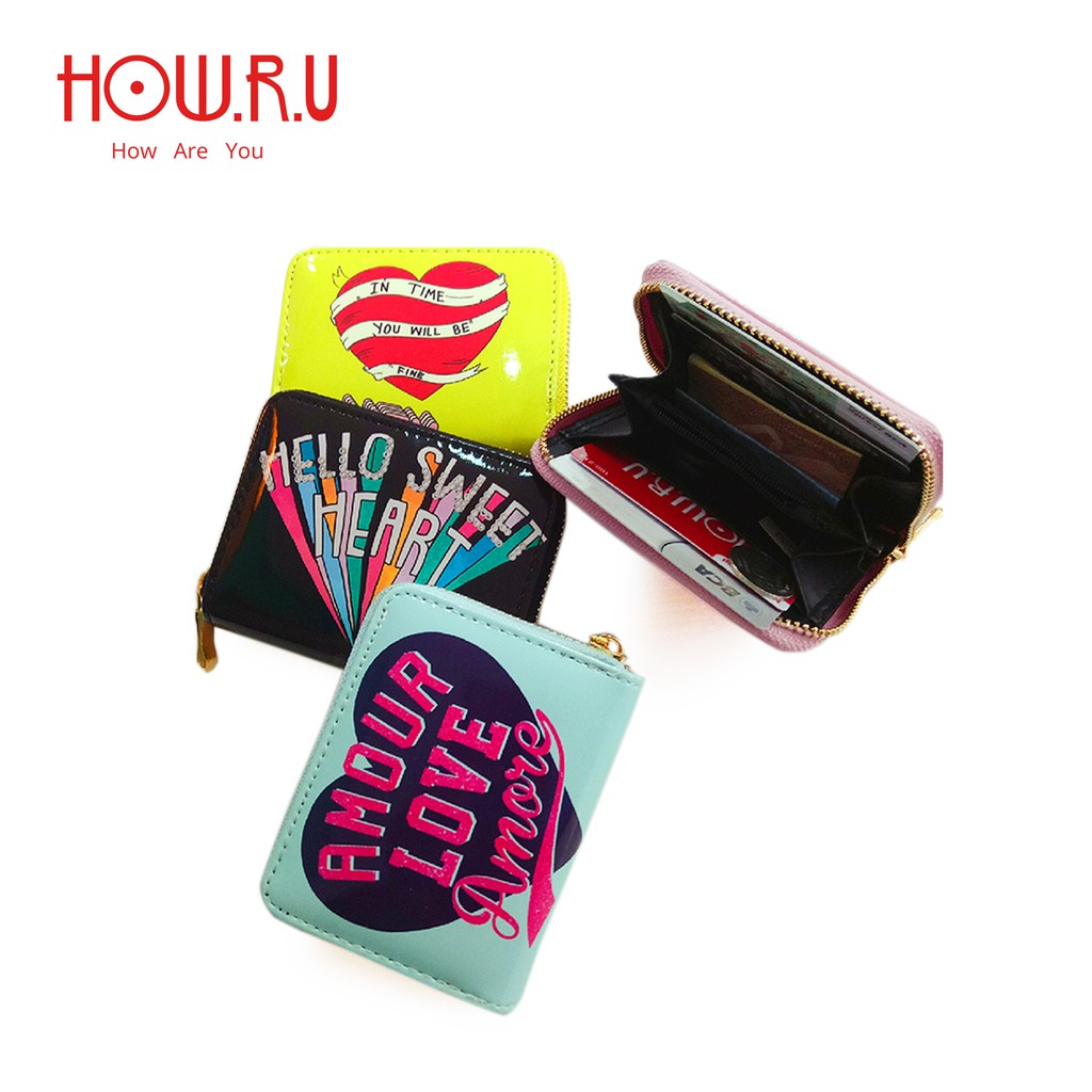 HOW.R.U | Dompet Wanita Pendek Lipat tempat Uang koin / Kartu 10194-5