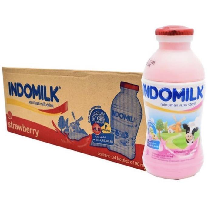 

Susu Indomilk Rasa Strawberry Botol 190 Ml (1 Karton Isi 24 Botol)