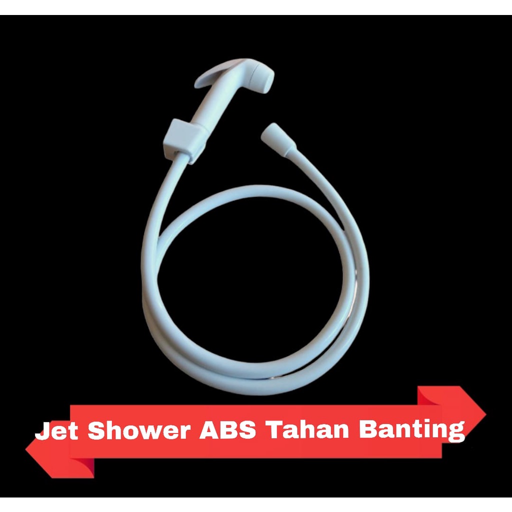 Paket Jet Shower Toilet + Stop Kran Double ABS Dan Stainless 304 Drad Standard 1/2 Inch