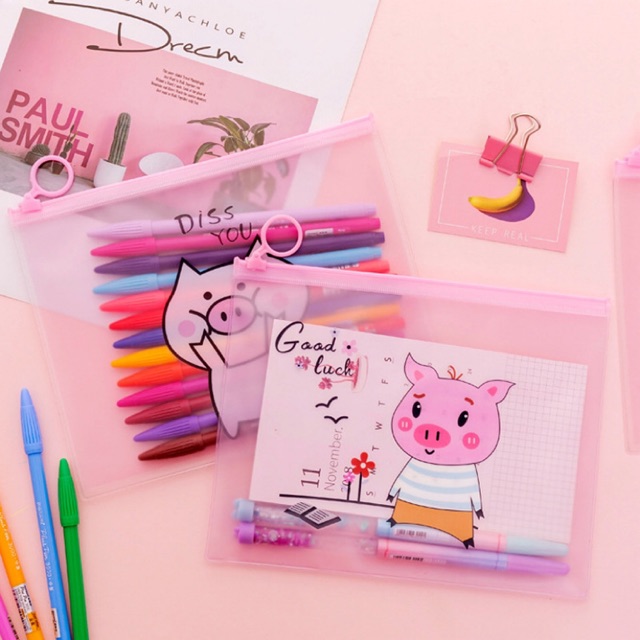 

Tempat Pensil Unik / Zipper Bag Edisi Piggy Imut