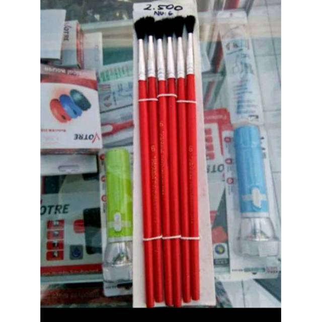 

KUAS LUKIS PAGODA SUNWELL NO 1- 6 - KUAS CAT PAKET 1 LUSIN 12 PCS