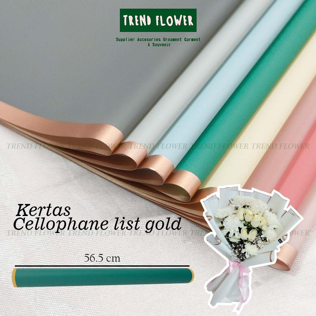 

Kertas Cellophane List Gold Buket bunga kertas kado Kertas Tissue List Gold / Wrapping Paper