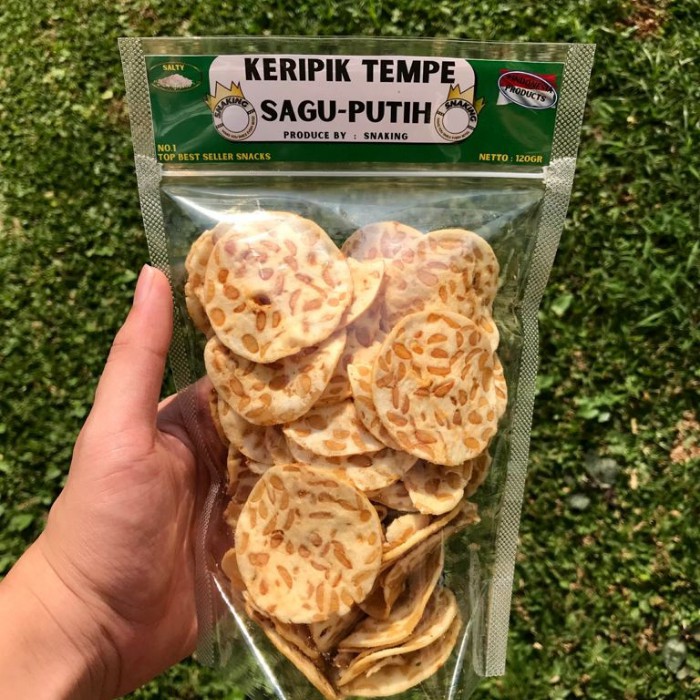 

KERIPIK TEMPE SAGU-PUTIH ALA SNAKING Netto 120gr