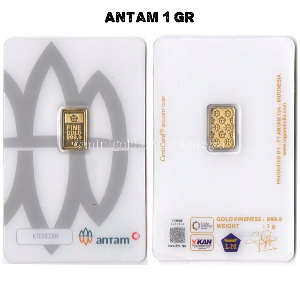 (FREE AMPLOP GIFT SERIES) Logam Mulia Antam emas 24 karat 0.5 1 2 3 gram-1 gram