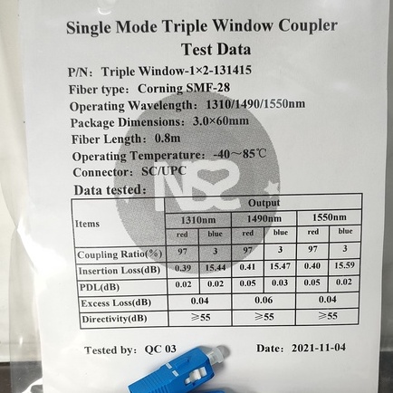 splitter ratio sc upc three window G657A1 high quality