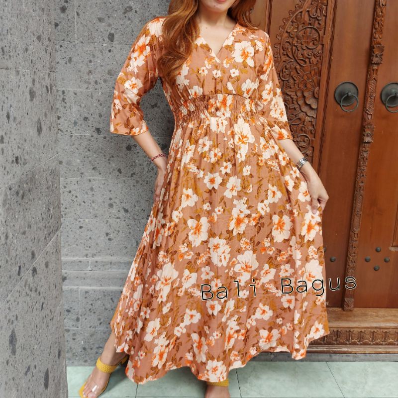 GAMIS BALI / DRES MOZA ( lengan lonceng)-Soft bata