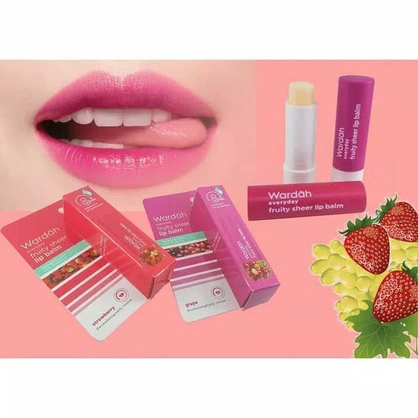 Wardah Everyday Fruity Sheer Lip Balm 4 gr / Wardah Everyday Fruity Sheer Lip Balm Grape / Wardah Everyday Fruity Sheer Lip Balm Strawberry / Wardah Everyday Series