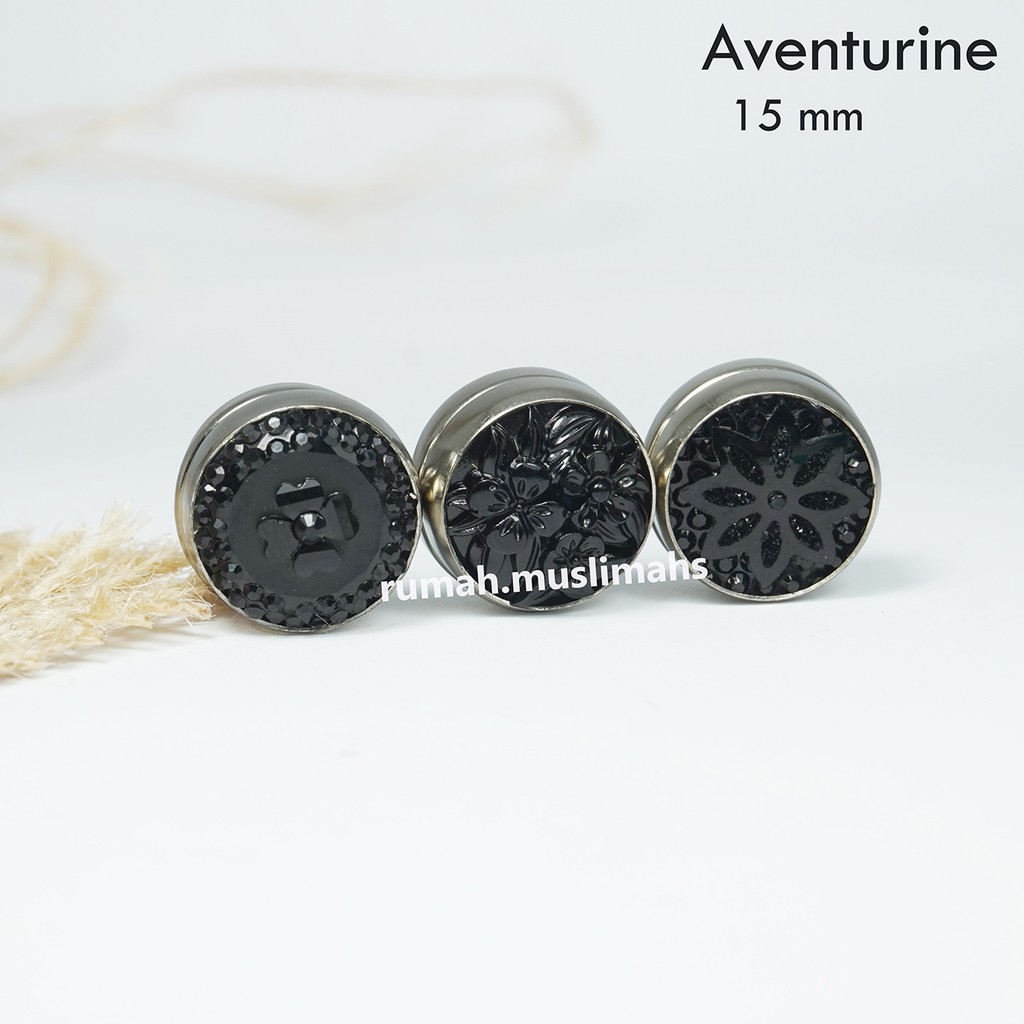 Bros magnet hijab turki AVENTURINE 15 mm pin magnet jepitan jilbab turkey brooch magnetic original