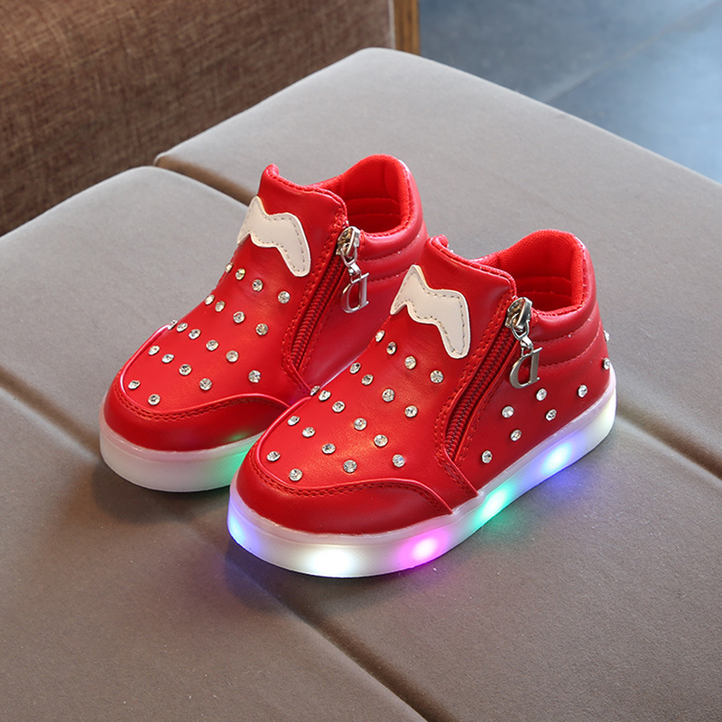 Sepatu Anak Perempuan LED Sneakers Import Boots