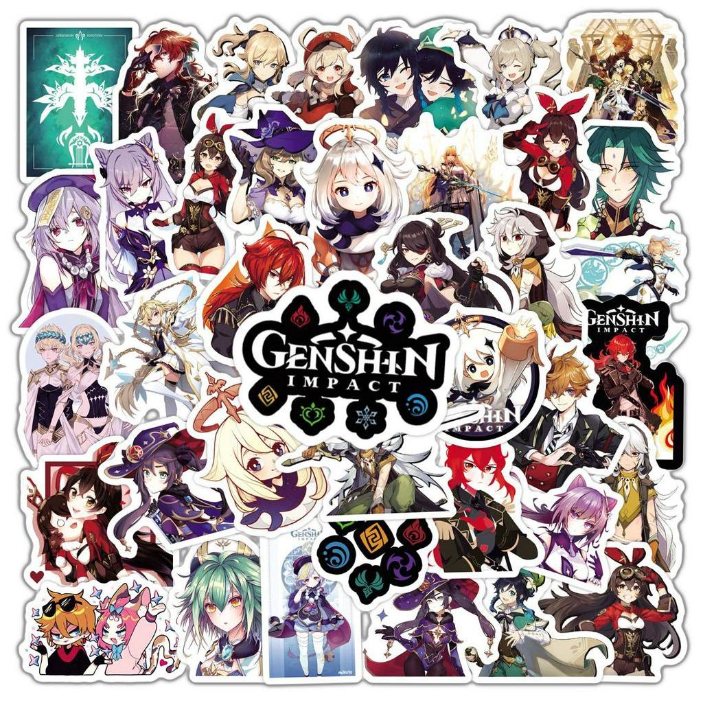 

Stiker Anime Genshin Impact isi 16 pcs