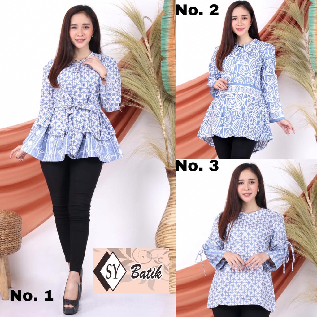 Atasan Batik Wanita Blouse Batik Pekalongan Shopee Indonesia