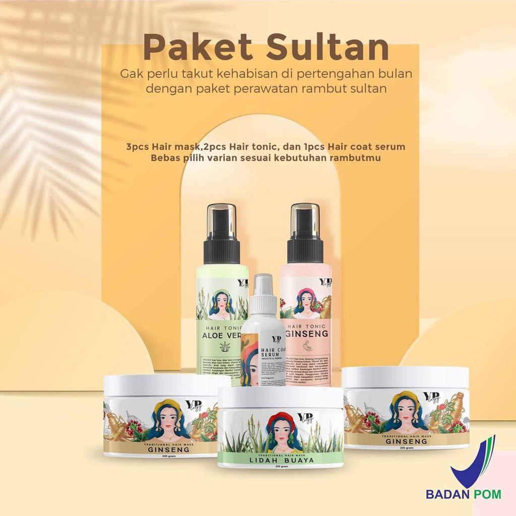 F86 YPLOGY PAKET BUNDLING PERAWATAN RAMBUT SERUM HAIR TONIC MASKER