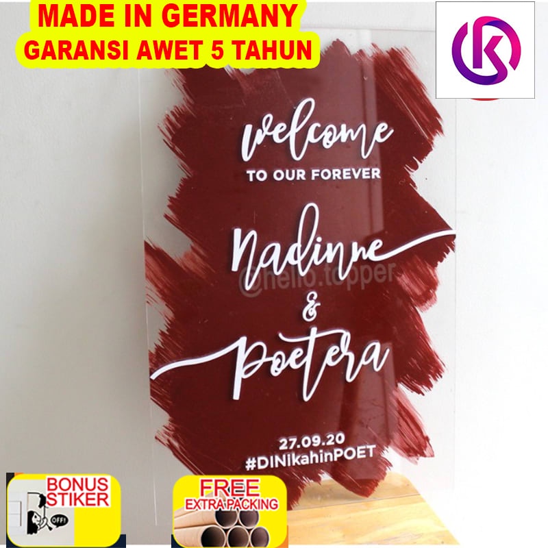 

Murah Welcome sign akrilik 30x50 / Welcome Signage / Papan Acrylic