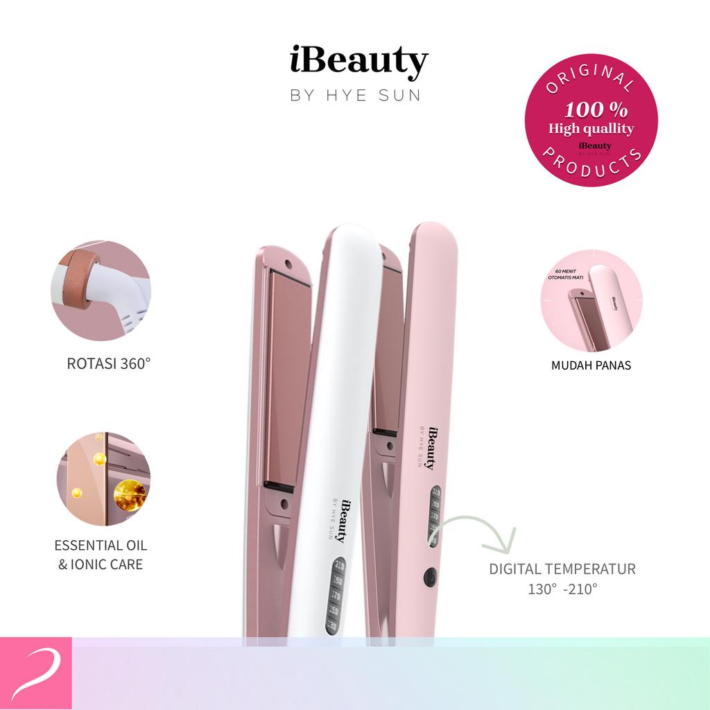 iBeauty Digital Hair Straightener 210 - Ionic Ceramic Plate &amp; Infused Oil (Pink)