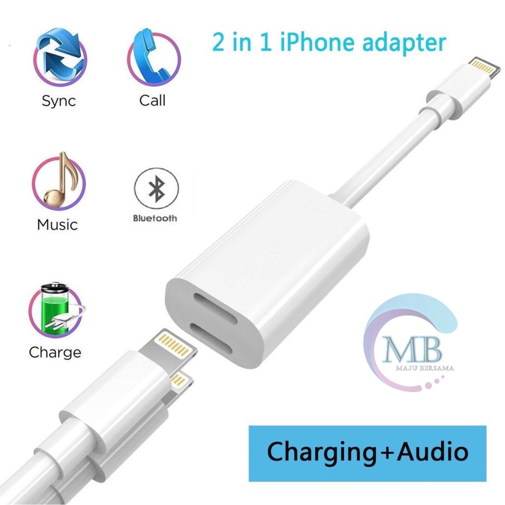 JH006 Kabel Splitter Y i pone - Y Cable Adapter Apple Converter Lighthing 2in1 i pone MB3215