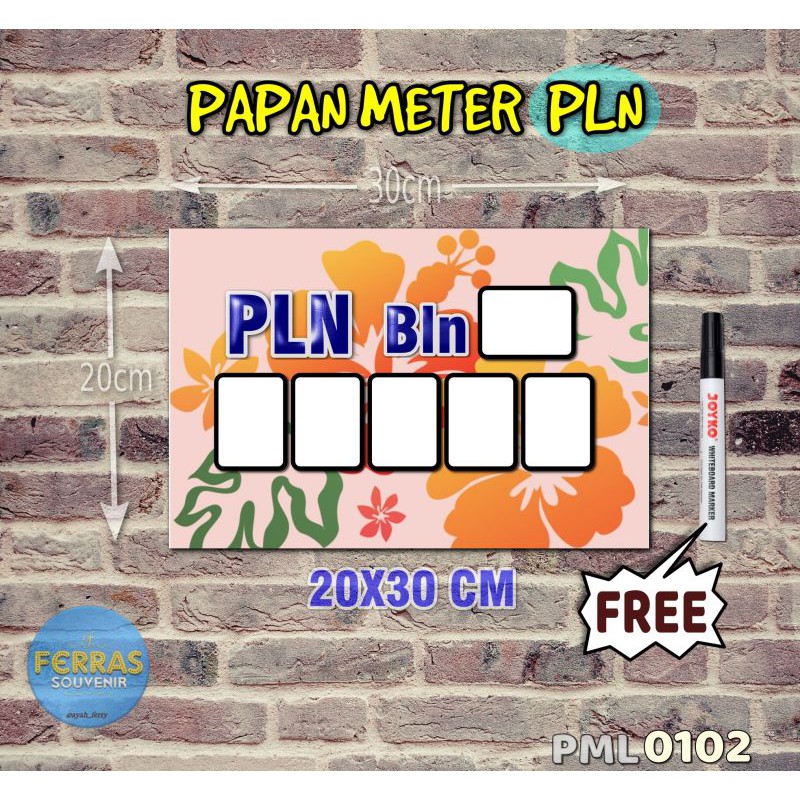 

Ferras Papan Meter Listrik PLN PAM motif Unik - Floral 02