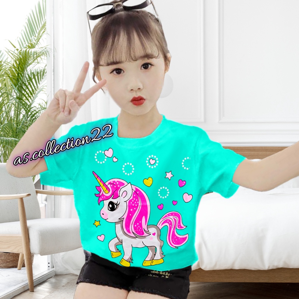 KAOS ANAK PEREMPUAN MOTIF PONY CANTIK//USIA 1-10 TAHUN