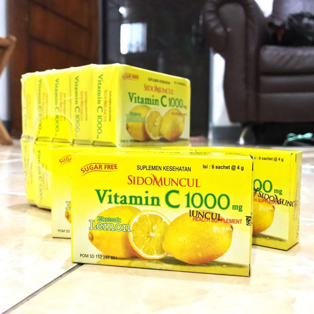 Vitamin C Sidomuncul C 1000 Sachet 1 Kotak Isi 6 Sachet 1000mg Vitamin C Sido Muncul Shopee Indonesia