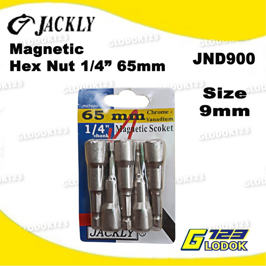 Kunci Hex Nut Magnetic 1/4&quot; 65mm Jackly