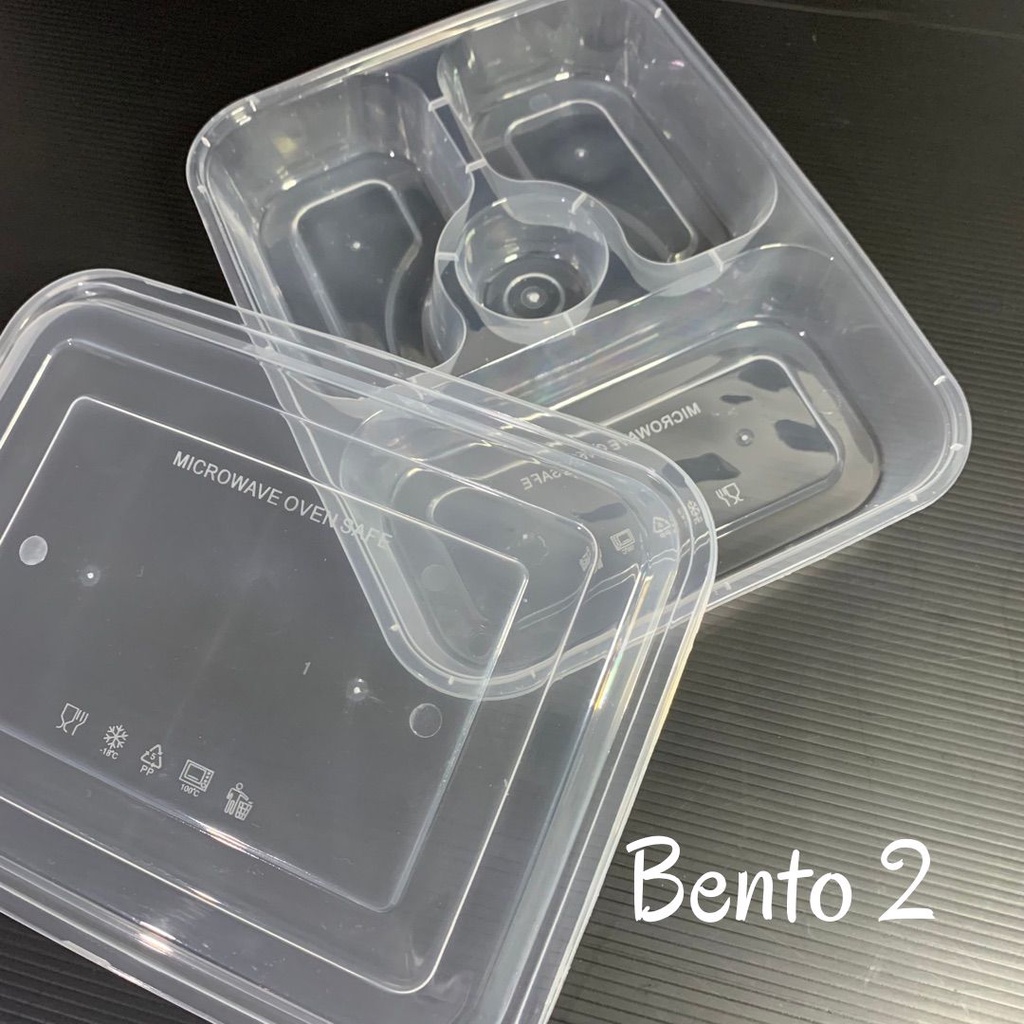 Thinwall bento sekat 4 / Kotak makan plastik bento