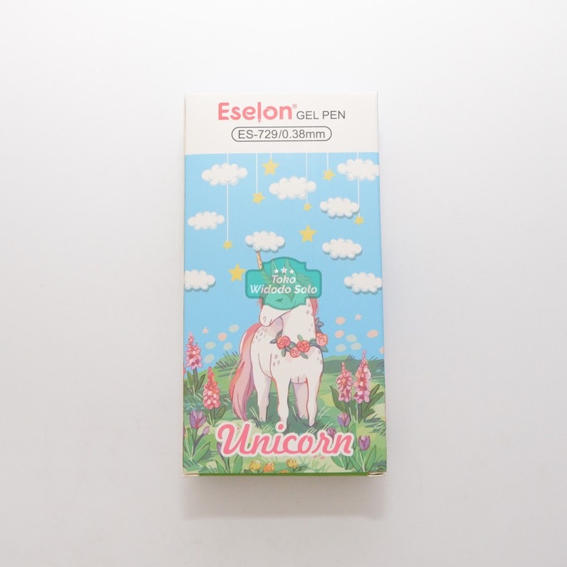 

1 LUSIN Pulpen Gel Unicorn Fancy Hitam Eselon Bolpen Fancy - 1 Pack Isi 12 Buah