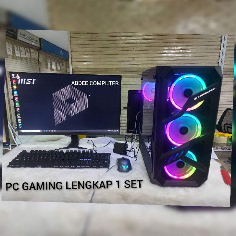 PC GAMING CORE I7 10700F RAM 16 GB NVME 256 GB VGA 12 GB RTX 3060 DDR 6 EDITING ( PC ONLY/24IN LED CURVE 1 SET)