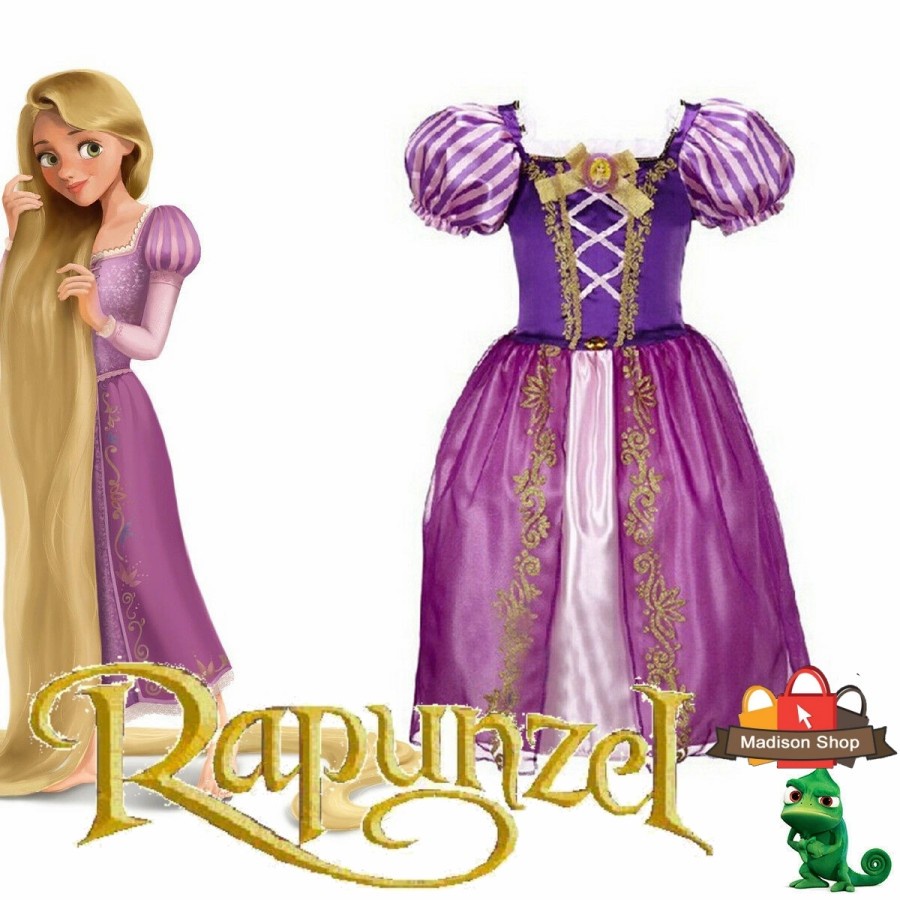 Princess Rapunzel Costume Tangled Kostum Halloween Putri Cosplay Anak