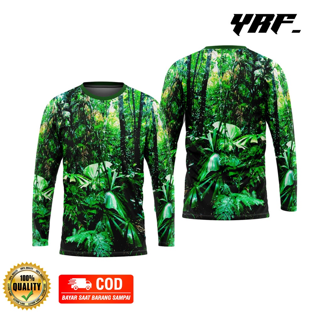 Kaos Jersey Berburu Lengan Panjang Camo Baju Kamuflase Hunting Motif Forest 3D Murah 02