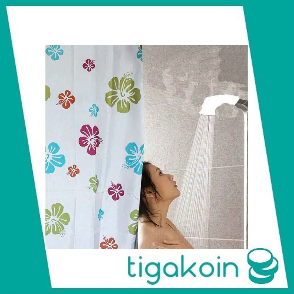  180x200cm Shower Curtain Tirai Kamar  Mandi  Motif  Anti 
