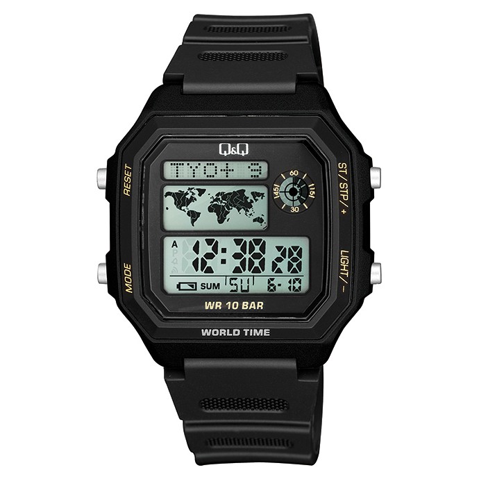 Q&amp;Q QnQ QQ M196J 001-003Y ORIGINAL DIGITAL WATCH Jam Tangan Pria Tali Karet