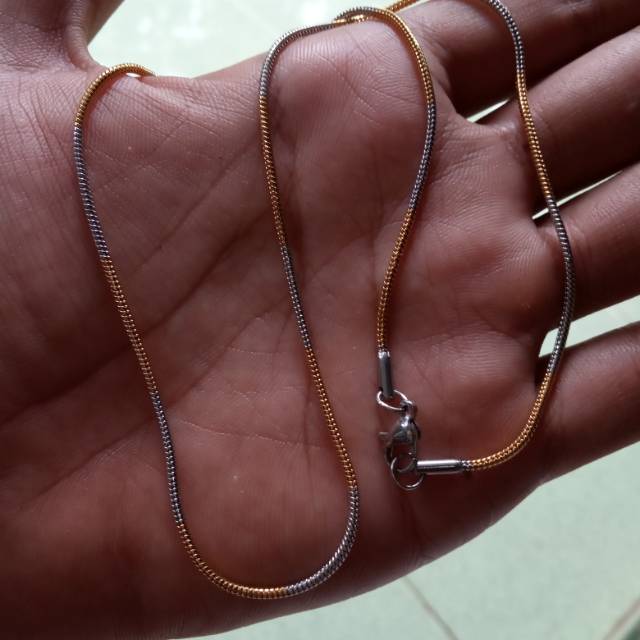 Kalung titanium asli stainless steel kombinasi