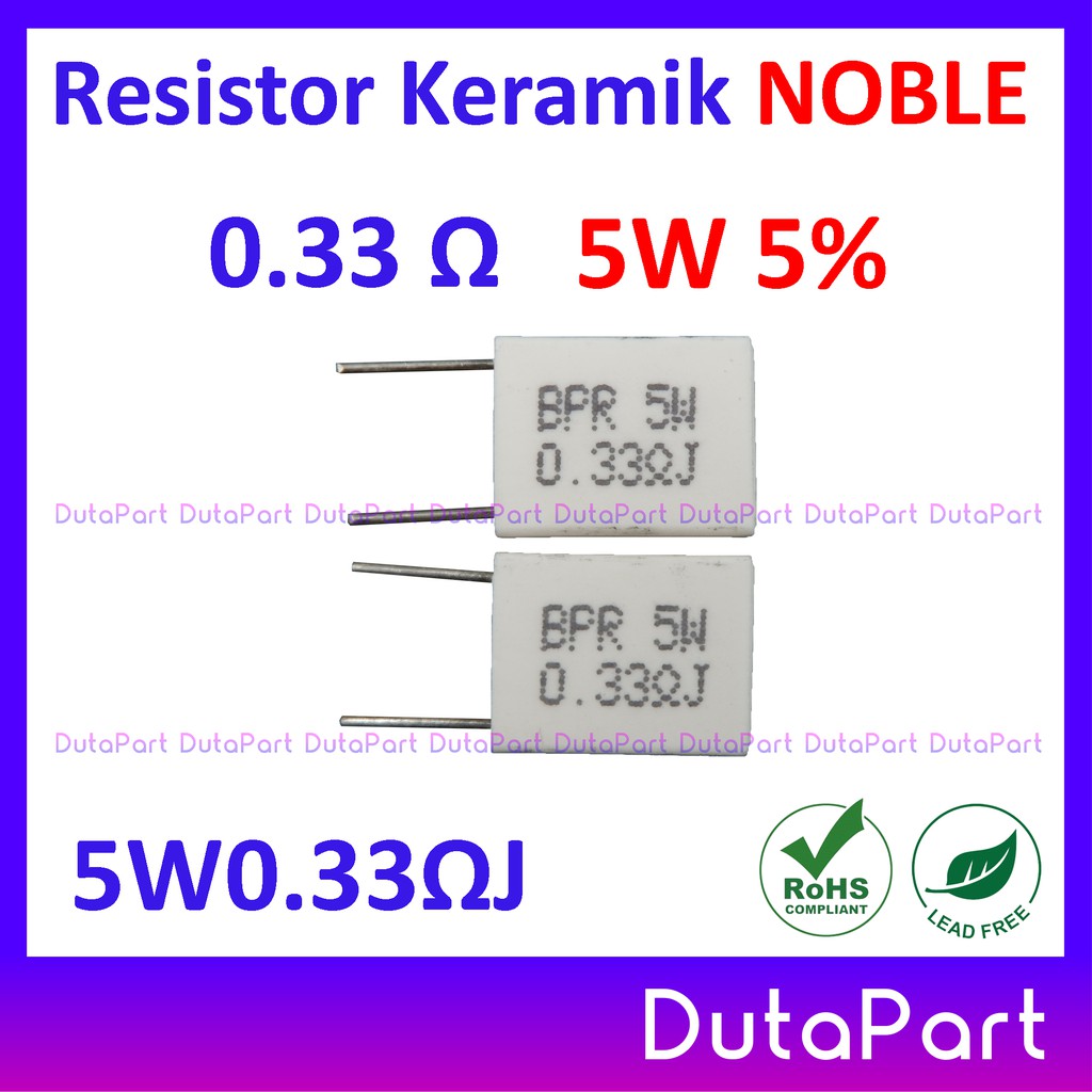 Resistor Keramik NOBLE NOBEL Vertikal 5W 5% Kapur 5Watt 5 Watt PILIH UKURAN