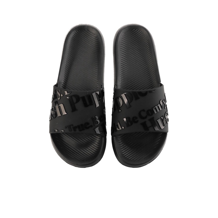 SANDAL SLIDE HUSH PUPPIES PRIA ORIGINAL CASUAL BRANDED ASLI HITAM HM37