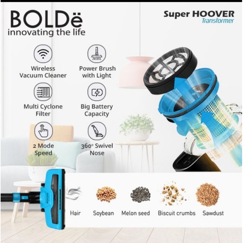 Vacuum Wireless BOLDe TRANSFORMER - Super Hoover Cordless - Portable