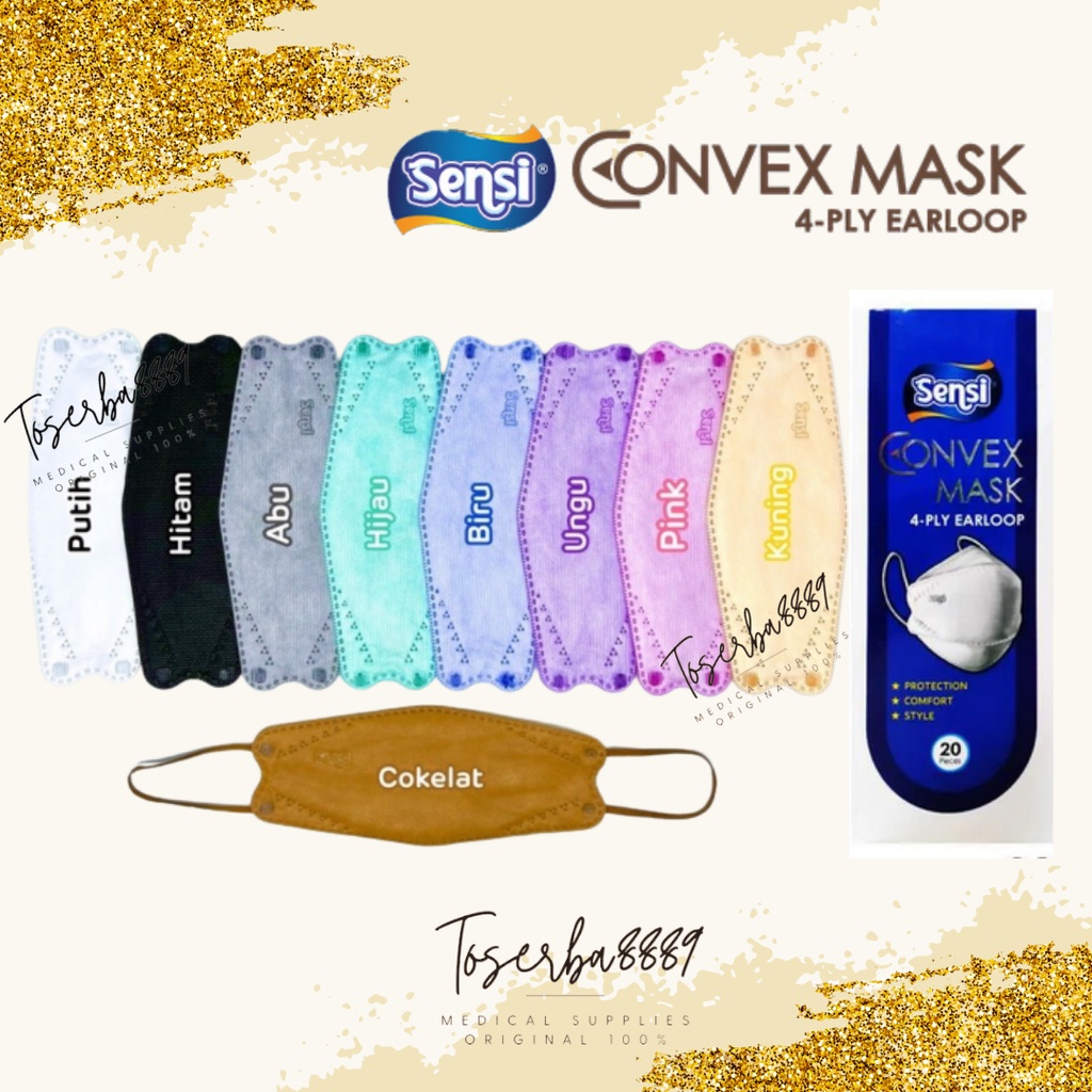 Masker Sensi Convex Mask 4 Ply | Masker Earloop 4 Ply | Masker Sensi / Masker Korea/ Masker KF94