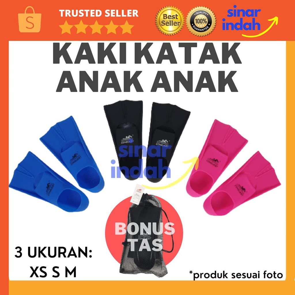 SEPATU RENANG KATAK KAKI RENANG KATAK SILICON ANAK-ANAK BONUS SARUNG