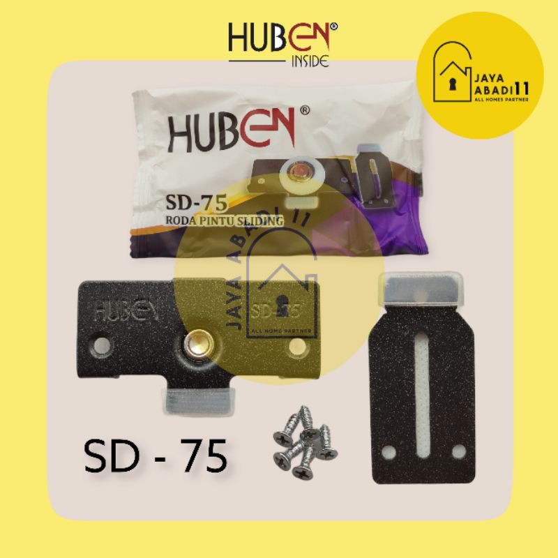 Roda Sliding HUBEN SD-75/Roda Sliding Rel Aluminium HUBEN AS-75/Roda Lemari Geser Sliding HUBEN SD75