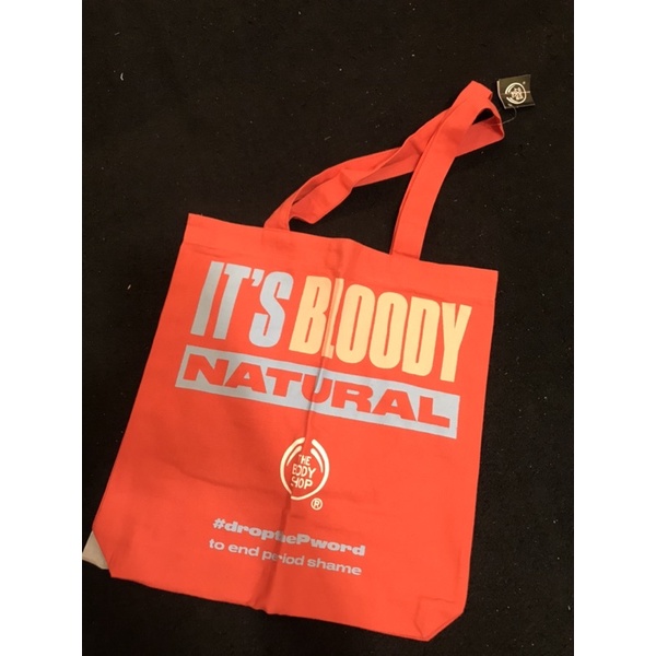 READY Tote colorbox / Sling colorbox /bloody natural bag canvas the body shop