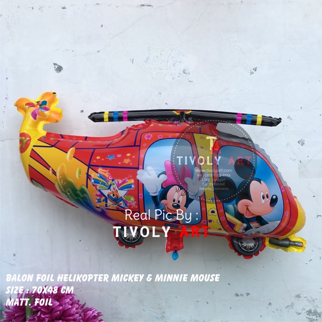 Balon Foil Helikopter Mickey & Minnie | Balon Mickey Helikopter