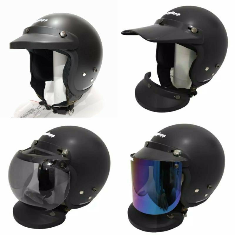 Helm Cargloss Retro CFM Hitam Dop