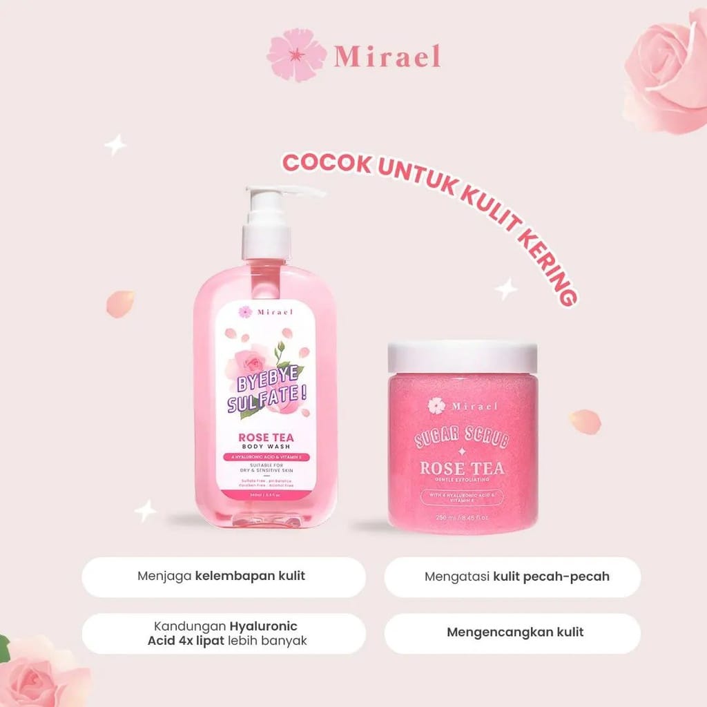 Mirael x Chatime x Shopee Limited Edition Bye Bye Sulfate Body Wash 340ml | Body Scrub 250ml - Orange Tea | Milk Tea | Rose Tea