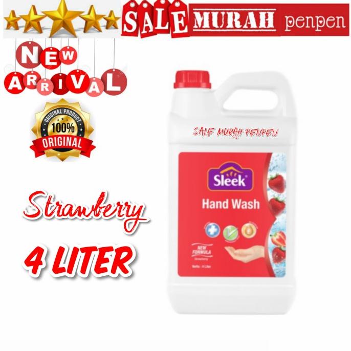 PERAWATAN KAKI TANGAN SLEEK HAND WASH 4 L STRAWBERRY / STOBERI 4 LITER BY KINO LIMITED EDITION