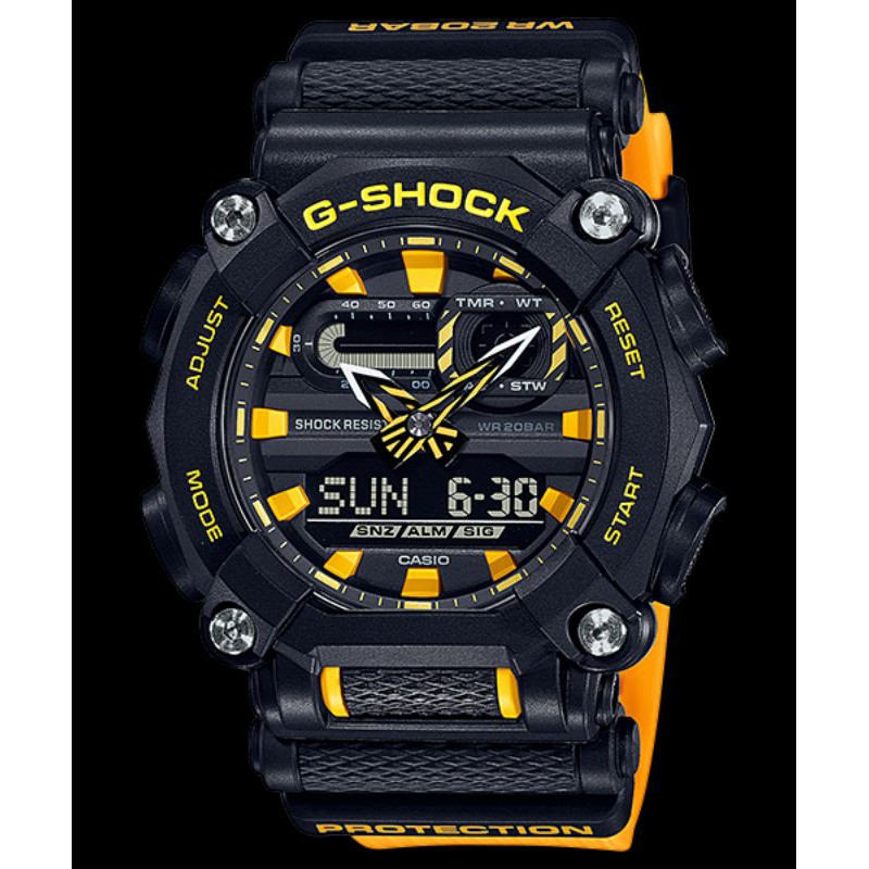 Jam Tangan Pria Merk G Shock Type GA-900 Yellow Original Bm Baterai Free Box Set