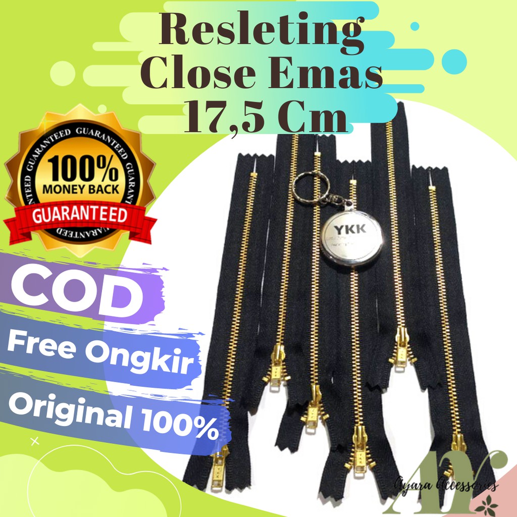Jual RESLETING ZIPPER SLETING JAKET JEANS LEVIS YKK BESI EMAS NO 3 17,5
