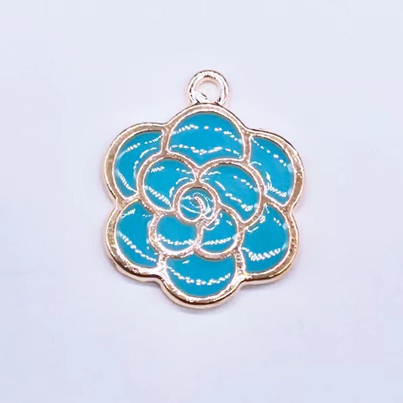 10pcs Liontin Bunga Enamel Untuk Aksesoris Perhiasan Gelang DIY