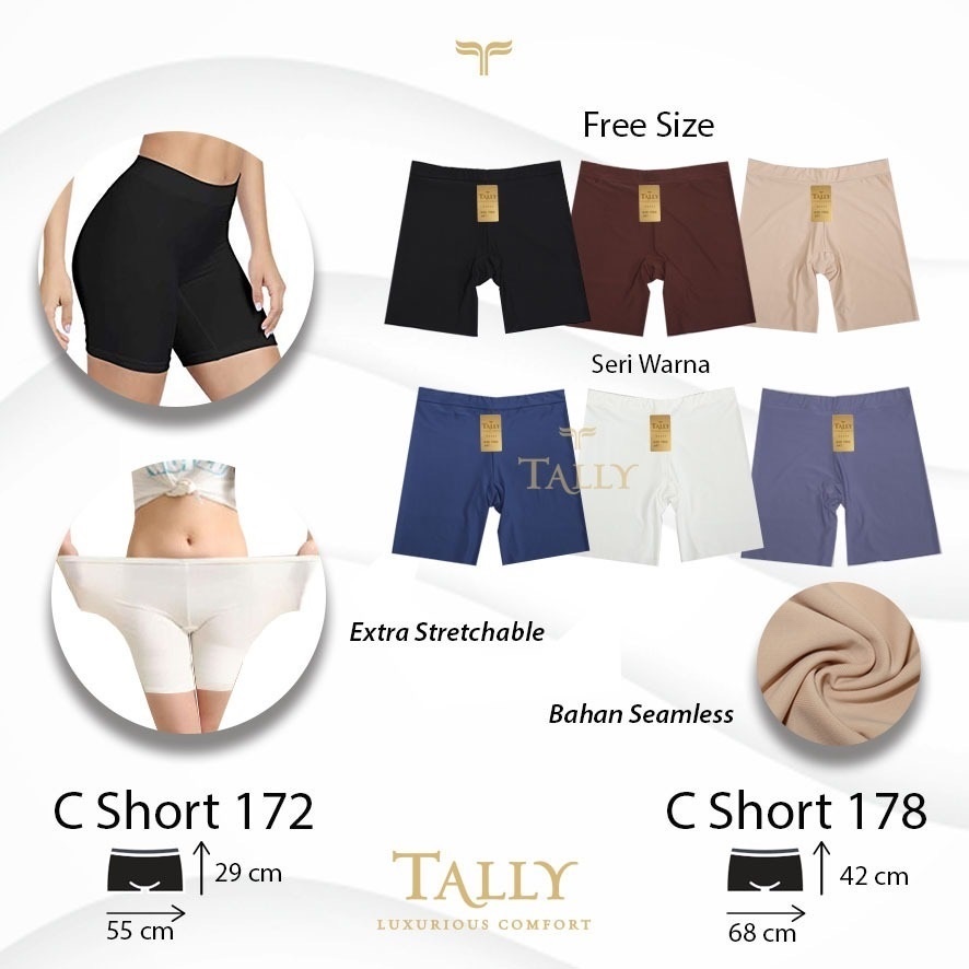 CELANA DALAM SEAMLESS TANPA JAHITAN SHORT PANTS TALLY / CD CEWEK PEREMPUAN TALLY 172, 174,175, 176