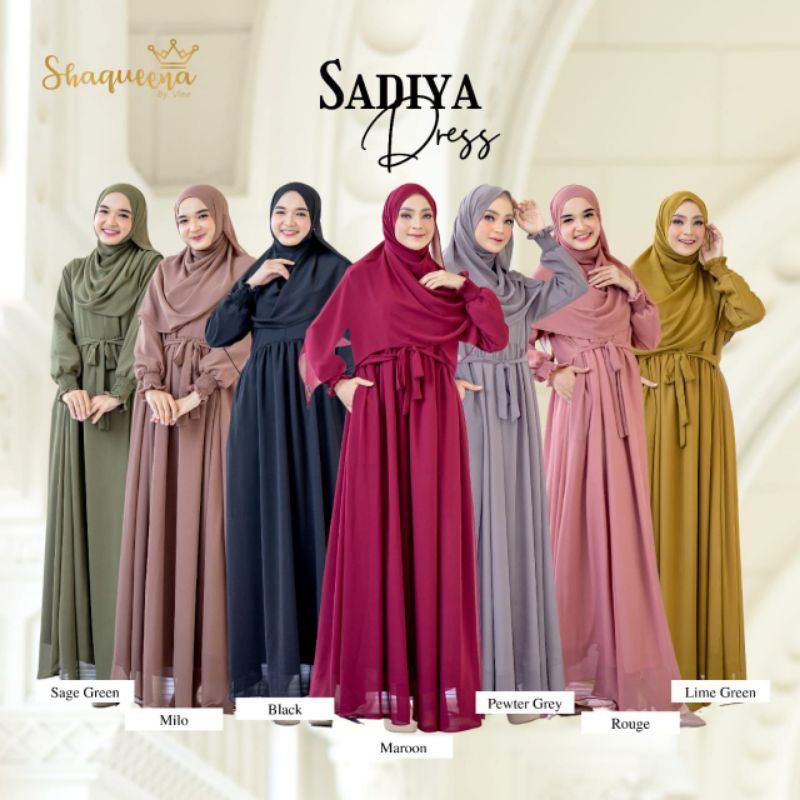Gamis Ceruty Full Furing / SADIYA Dress SET by Shaqueena Indonesia