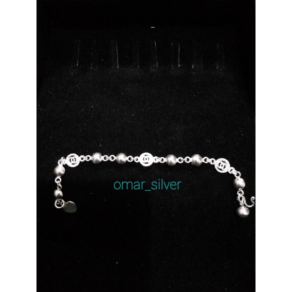 Gelang tangan perak murni model chanel anak2